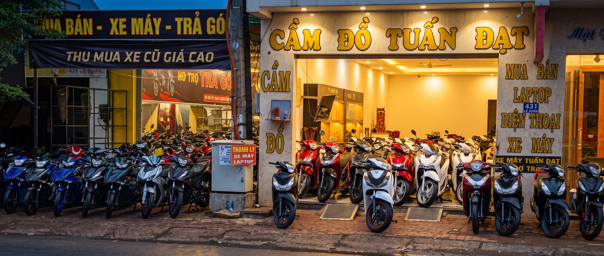 Mặt tiền cửa hàng Xe Máy Tuấn Đạt, 431 – 429 Lê Duẩn, P. Eakao, Đắk Lắk